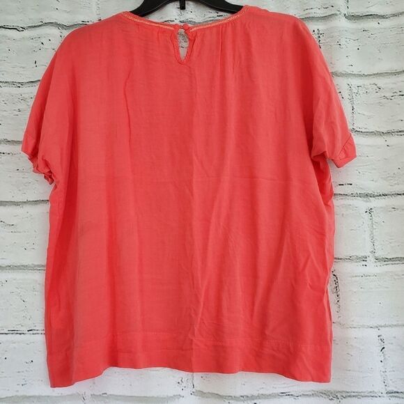 Everly coral laser cutout short sleeve shirt blous - Picture 6 of 6
